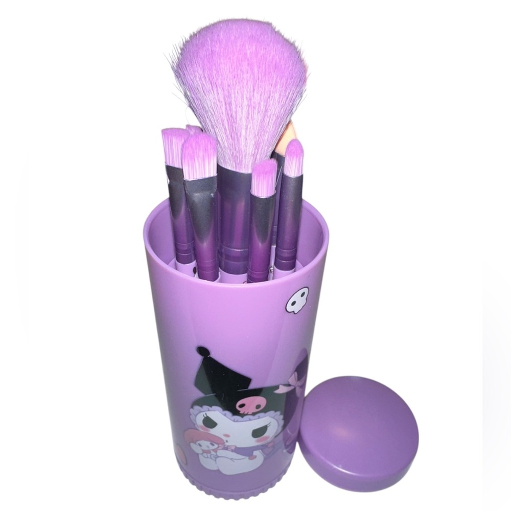 Purple Makeup Brush Set with Holder